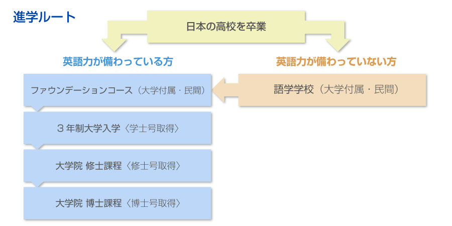 イギリスの大学への進学ルート